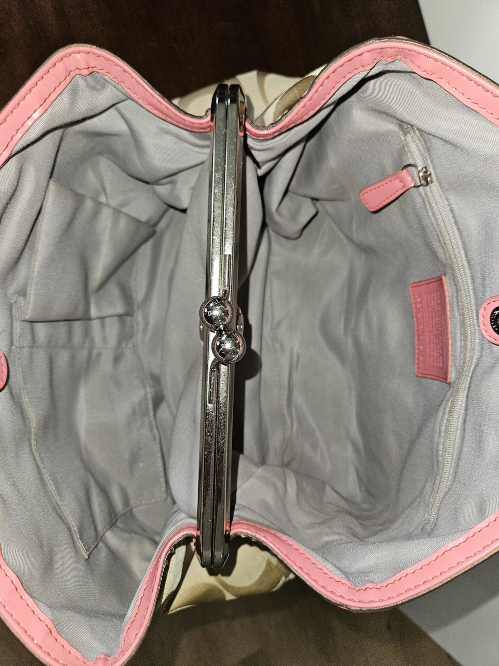 Coach Pink Signature Canvas Tote - Gem